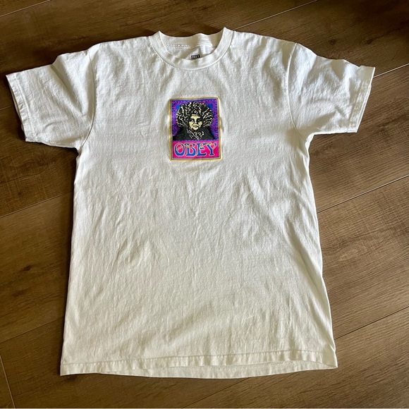 OBEY Shepard Fairey John Van Hamersveld Psychedelic Andre ‘92 Men T Shirt Medium - Picture 2 of 12